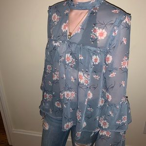 Sheer Floral Blouse